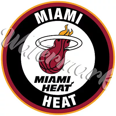 Miami Heat Circle Logo Vinyl  Decal / Sticker 10 Sizes!! With TRACKING • $9.99