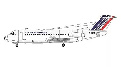 New! F-RSIN FRP4087 Fokker F28-1000 (Air France - Later Colors) - 1:144 Model • $29.90