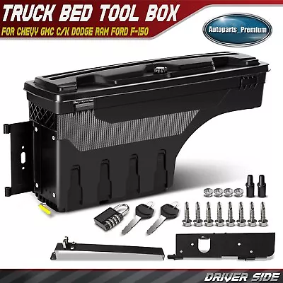 Driver Truck Bed Storage Box ToolBox For Chevrolet GMC C/K Dodge Ram Ford F-150 • $99.99