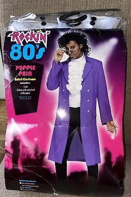 Prince Purple Rain Halloween Costume One Size Mens Plus Sz 50 Coat  Rockin 80s • $30