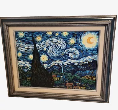 Van Gogh Reproduction Canvas Oil Painting Custom Framed & Matted  Signed • $160