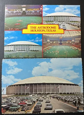 2 VTG Astrodome Houston Texas Postcards 1967 Baseball Stadium Astros Oilers  • $9