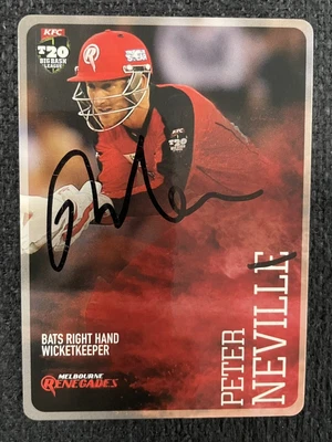 $1.49 • Buy Peter Neville Signed Melbourne Renegades 2014 KFC Big Bash BBL T20 Cricket