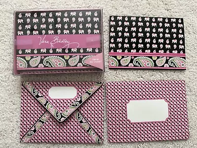 NIB Vera Bradley Blank Cards Pink Ribbon Elephant Paisley Woven Pink Black Green • $15