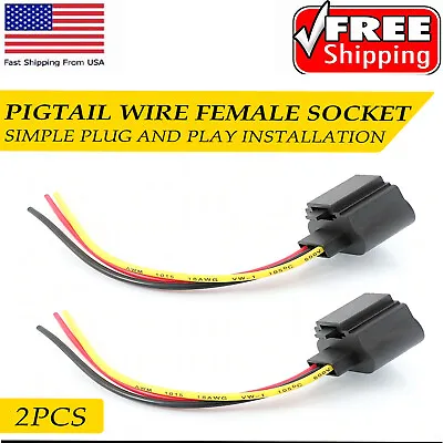 Wire Pigtail Male 9008 H13 Two Harness Head Light Bulb Lamp Socket Connector • $9.99