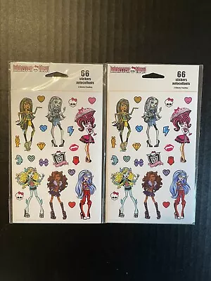 2 Sets Mattel Monster High 3 Sheets Each Package 66 Stickers New Sealed • $16.95