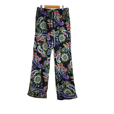 Vera Bradley Sz S Flannel Floral Paisley Pj's Pants Bottom Pockets Cotton Rayon • $20