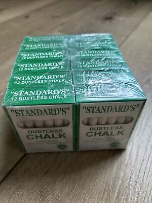 Standards Dustless Chalk White 144 Sticks Total Vintage Brand New Unused 12 Box • $39.99