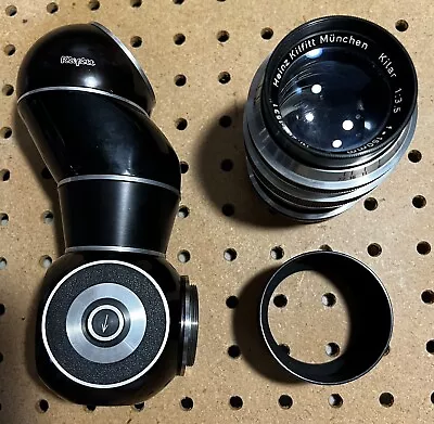 Vintage Heinz Kilfitt Kilar F/3.5 150mm C Lens With Repriscope & Hood Not Tested • $214.97