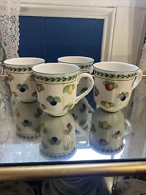 SET OF 4 Villeroy & Boch French Garden Fleurence Coffee Tea Mug Excellent • $48