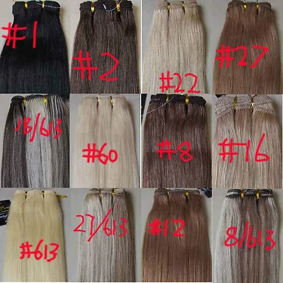 $49.80 • Buy AAAAA 15 -36  Remy Human Hair Weft Extensions Straight 100g Width 59  More Color