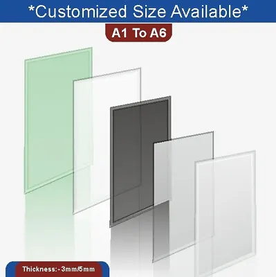 £10.99 • Buy Acrylic Perspex Plastic Sheet Cut To Size 3mm/5mm A1 To A6 Perspex Guard Screen