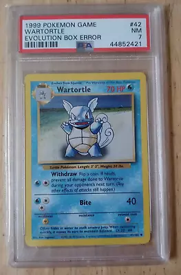 $299.99 • Buy PSA 7 NM Pokemon Base Set ENGLISH Unlimited Evolution Box Error Wartortle