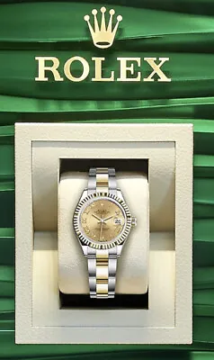 $8100 • Buy ROLEX OYSTER PERPETUAL DATEJUST OYSTER STEEL AND YELLOW GOLD CHAMPAGNE DIAL 26mm