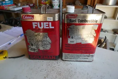 Vintage Pair EMPTY 1 Gallon Coleman Lantern Fuel Cans Lot 23-68-2 • $7