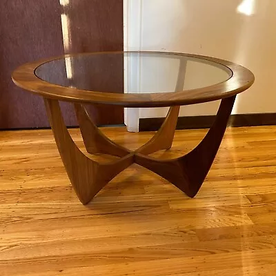 G-Plan Vintage Teak Round Astro Table GPlan MCM Mid Century Retro Glass Coffee • $764.99