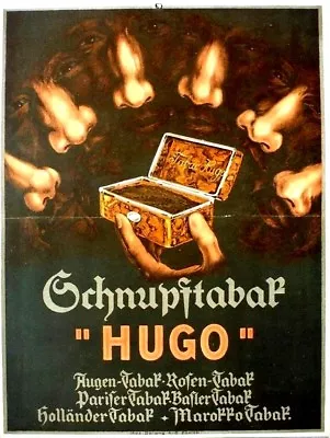 Original Vintage Poster HUGO SNUFF TOBACCO NOSES C.1930 • $290