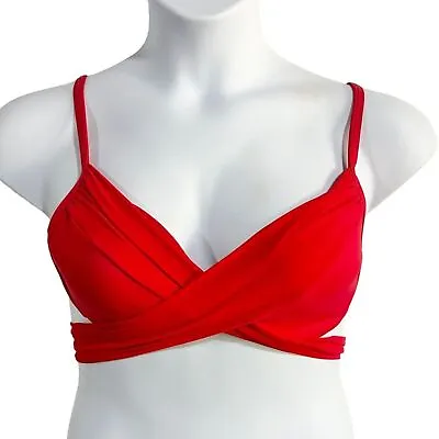 La Blanca Island Goddess Wrap Underwire Bikini Top In Red - 10 • $24