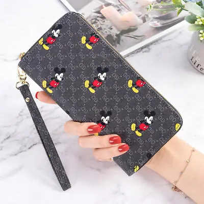 Fashion Wallet Cute Mickey Minnie Mouse Purse Ladies PU Leather Phone Holder Bag • $16.95