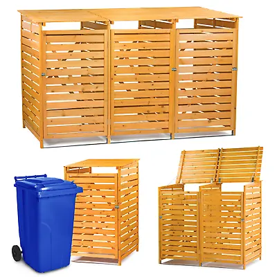 Outdoor Wheelie Bin Storage Double And Triple Shed Wooden Dustbin Rubbish Screen • £99.95