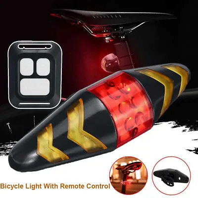 $13.99 • Buy Wireless LED Bike Tail Light Turn Signals USB Rechargeable Warning Rear Light US