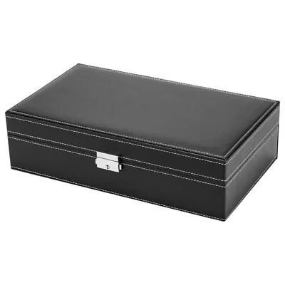Jewelry Box 8 Slots Watch Organizer Storage Case With Lock And Mirror For Men Wo • $26.22