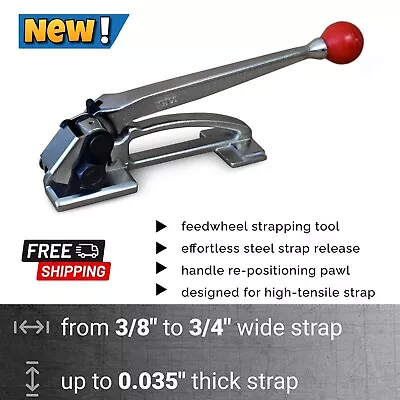 Steel Strapping Tensioner Banding Tool Tightener 3/8 -3/4  Strap For Packaging • $267.43