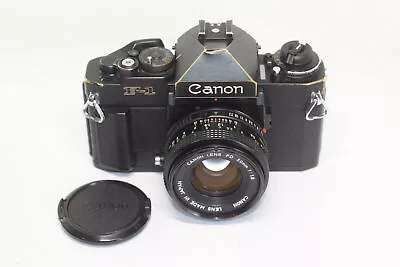 Canon New F-1 AE Finder 35mm Film Camera Body 50mm F/1.8 Lens From Japan • £231.72