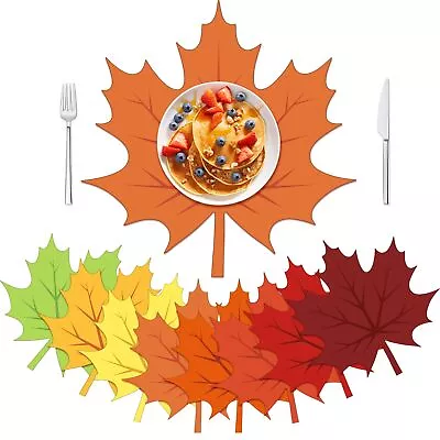80 Pieces Fall Leaf Placemats Thanksgiving Maple Leaf Placemats 12.6 X 11.8 I... • $20.54