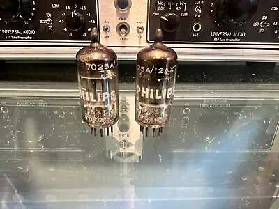 2 1970 Philips Mullard 12ax7 ECC83 Vacuum Tubes Matched Guaranteed I63 #2 • $99.99