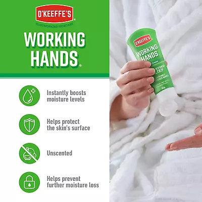 O'Keeffe's Working Hands 80ml Tube Hand Cream For Extremely Dry Cracked Hands • £8.49