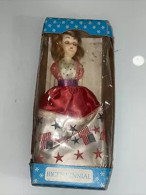 Vintage Fourth Of July Red White & Blue Sleepy Eyes Admiration Bicentennial Doll • $12.74