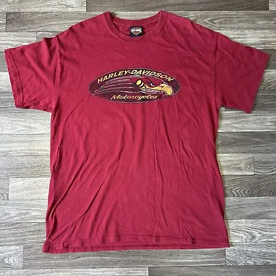 Harley Davidson Biker Shirt Men’s Large Red Screaming Eagle Double Sided Riding • $30