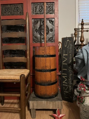 $310.25 • Buy Antique Wooden Butter Churn COMPLETE Hand Made Grubby Primitive NICE PATINA