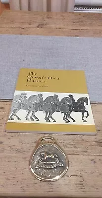 British Military The Queens Own Hussars Horse Brass & Book • £10