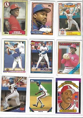 Vince Coleman LOT OF 18 Cards Cardinals Mets • $0.01