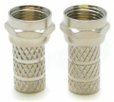 £1.89 • Buy 2 X Twin Satellite F Plug Connector For Sky + HD Virgin Coax Cable Screw Type