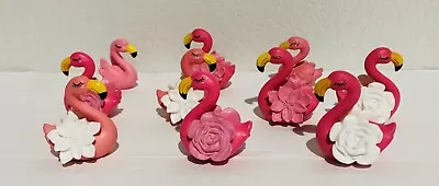 Mini Flamingo Miniature Figurines Cake Cupcake Topper Decoration Set Of 10 New • $12.03