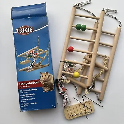 Trixie Rodent Suspension Bridge New Toy Play Mouse Gerbil Hamster Wooden • £7.50