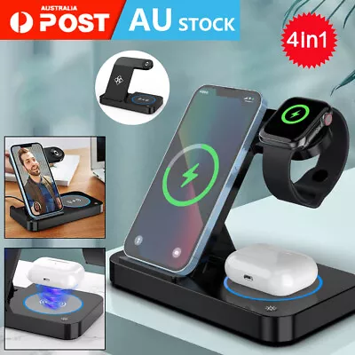 $12.95 • Buy 4 In 1 15W Wireless Charger Dock Qi Fast Charging For IPhone Apple Watch Samsung