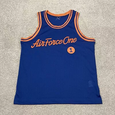 Nike Air Force 1 Basketball Jersey Mens XL Blue Embroidered Y2K AJ2374-478 • $14.99