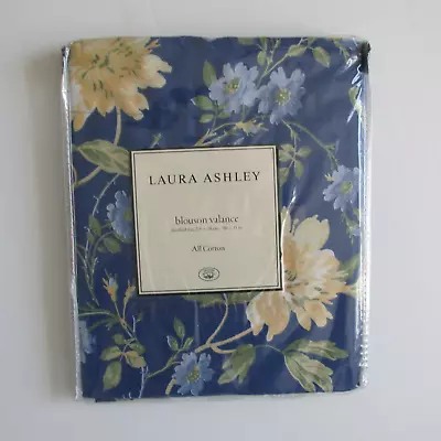 NEW IN PACK LAURA ASHLEY BLUE FLORAL EMILIE WINDOW BLOUSON VALANCE  Free Ship • $21.95