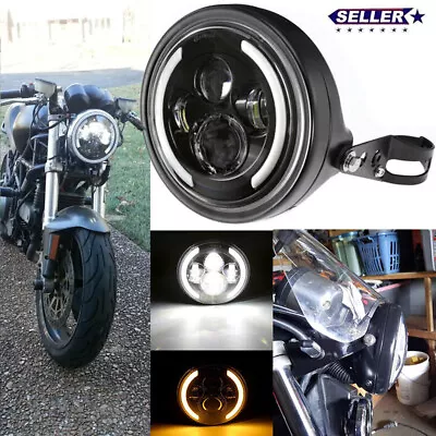 7  Led Headlight + Mount Housing Bracket For Yamaha Road Star Silverado XV1600 • $75.11