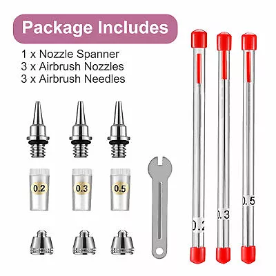 £5.99 • Buy Airbrush Nozzle Needle Replacement Part Spray Gun Maintenance Tool 0.2/0.3/0.5mm