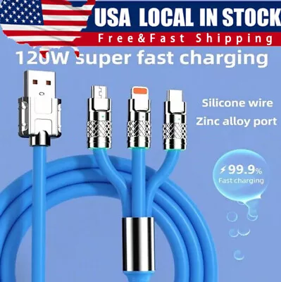 3 In 1 Fast Charging Cable Cell Phone Charger Cord For IPhone Type C Micro USB • $5.28