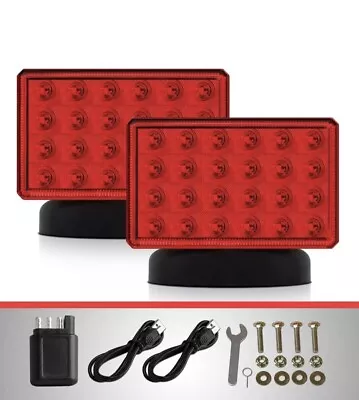 ONLTCO 48 LED Rectangle Wireless Magnetic Towing Light Kit Cordless Waterproof  • $39.99