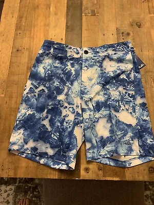 HUK Pursuit Boardshorts Men 32 Mossy Oak Blue New • $21.99