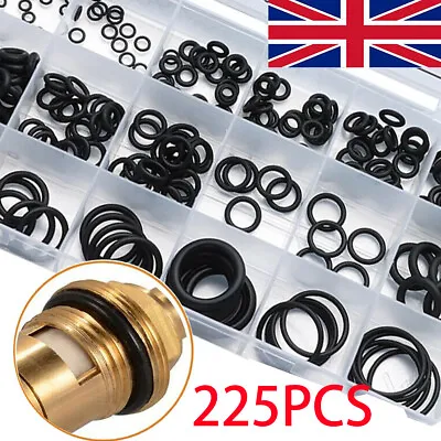 225PCS Assorted O RING SET Black Rubber Seals Sink Tap Washers Plumbing Air Gas • £4.99