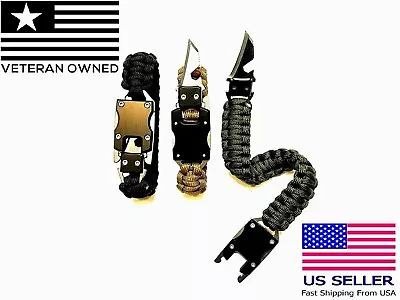 ✅Survival Paracord Bracelet Knife Emergency For Camping Hiking Parachute Tools✅ • $15.99