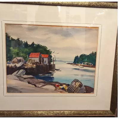 Annisquam River In Massachusetts -Original Water Color Painting -Fishing • $130